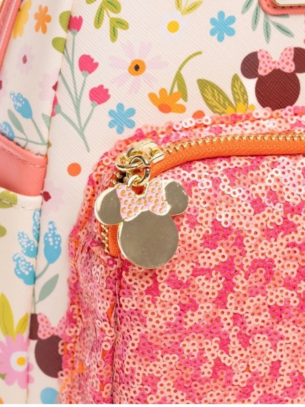 Loungefly Disney Floral Sequined Mini Backpack